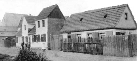 Historische Gebäude in der Reichenbacher Altstadt / Schießgasse.um 1900  